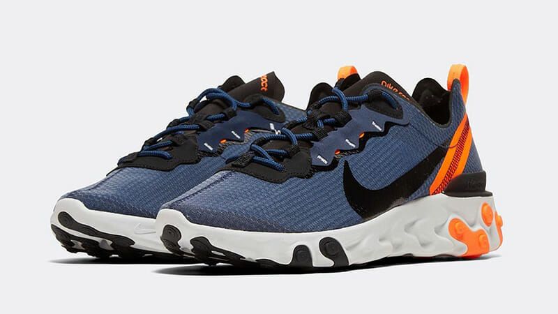 Nike Footwear Nike React Element 55 Blue And Orange Nike React