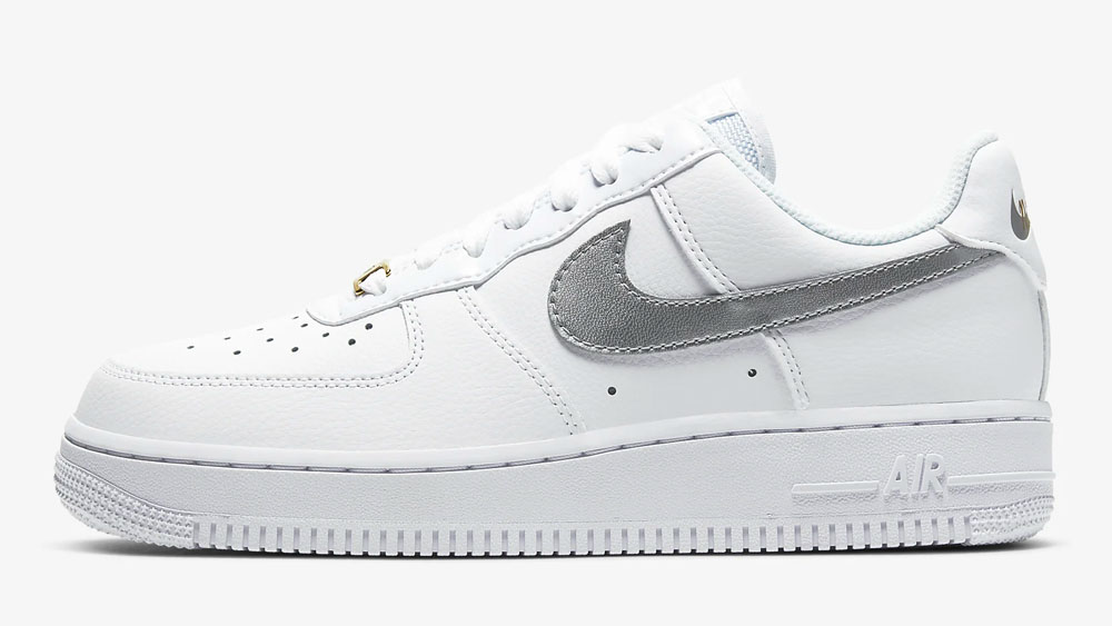 _0002_Nike Air Force 1 Script Swoosh Gold Silver