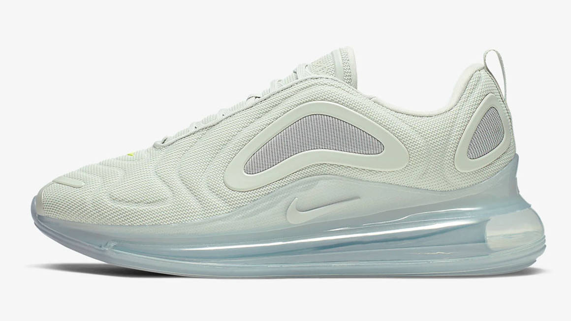 nike white and fluro green 720 trainers