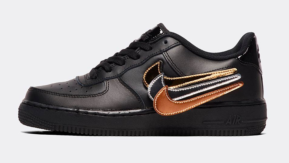 _0010_Nike Junior Air Force 1 LV8 3 GS Trainer _ Black _ Black _ White