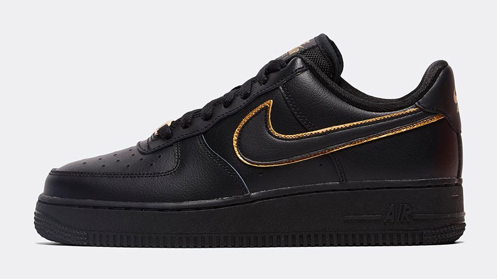 _0026_Nike Womens Air Force 1 _Glam Dunk_ Trainer _ Black _ Black _ Metallic Gold