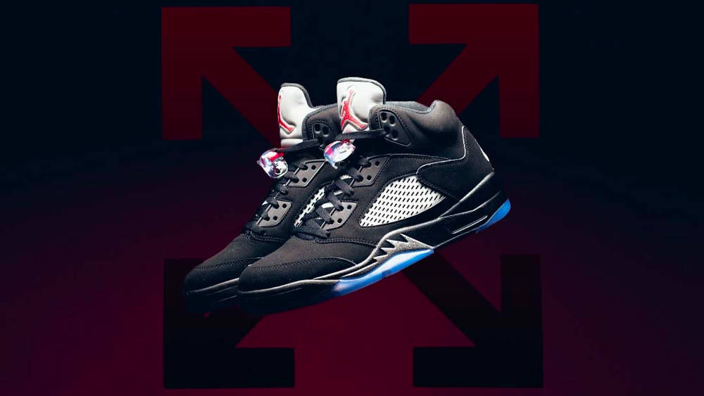 Image via Sneaker Politics Off-White x Air Jordan 5 "Black Metallic"