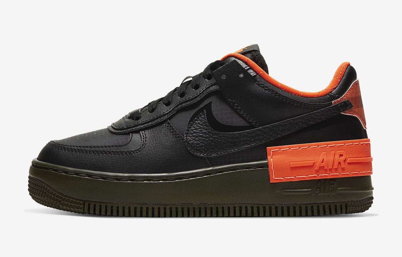 Air Force 1 Shadow Black crimson side