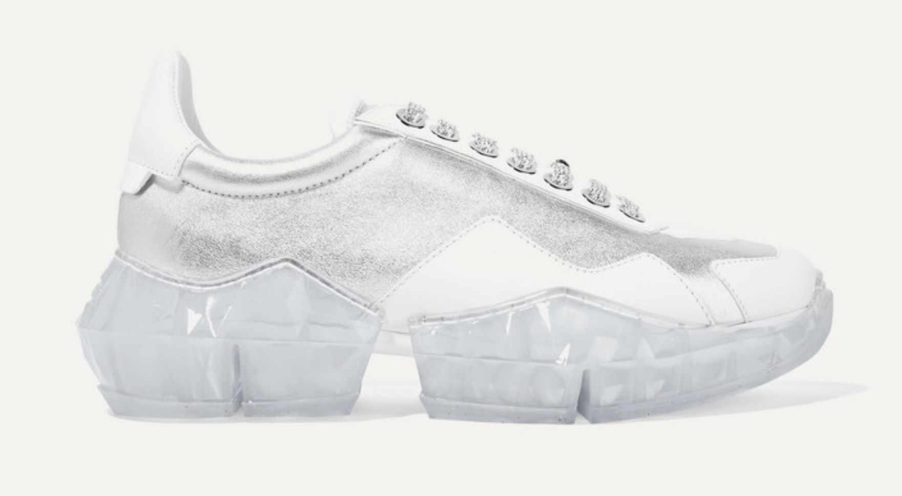 Jimmy Choo Diamond metallic leather sneakers