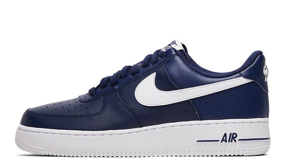 navy and white air force ones