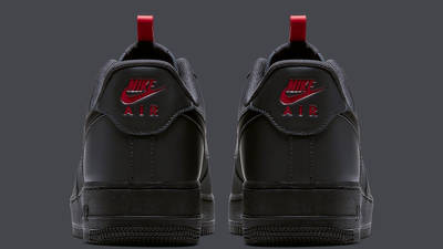 black suede air force 1 red tongue