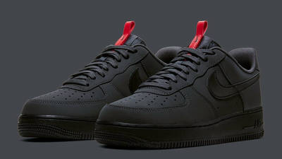 dark grey air force 1 with red