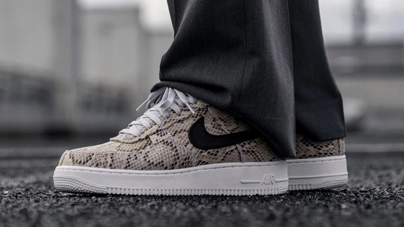 Nike Air Force 1 Grey Snakeskin On Foot1