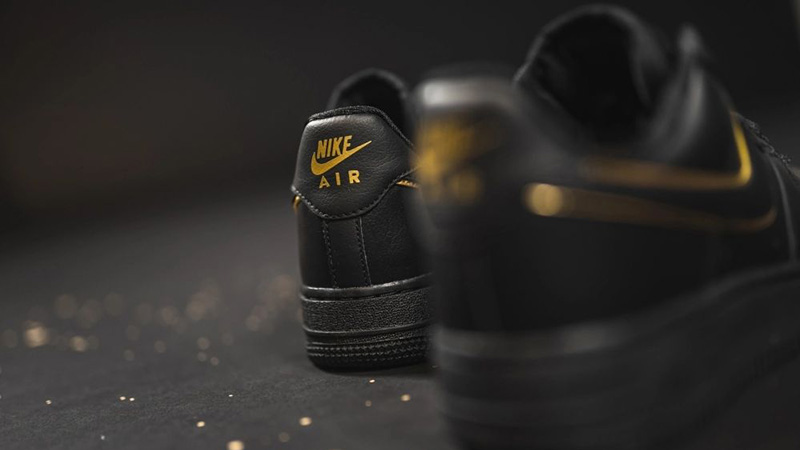 black af1 gold swoosh