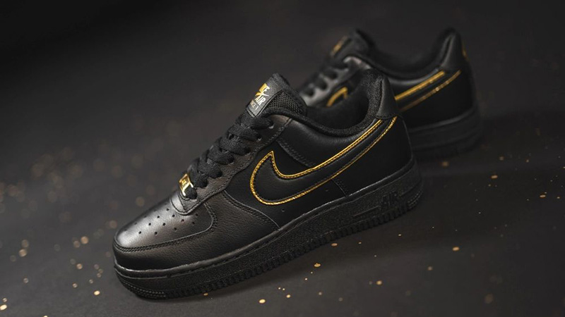black and gold air force ones
