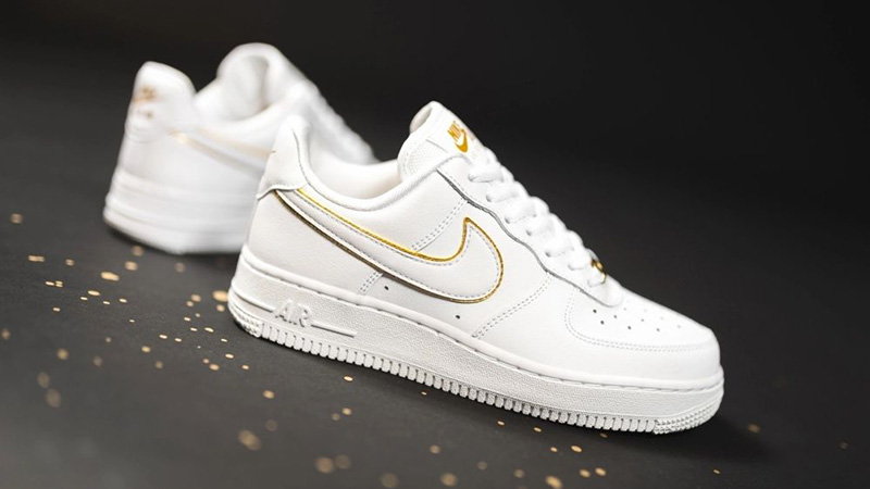 nike air force 1 low gold swoosh pack white