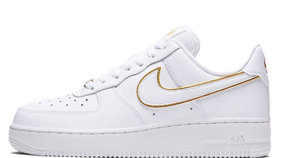black air force ones with gold swoosh