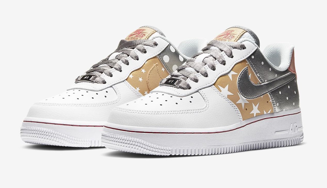 Nike Air Force 1 White Metallic Silver front