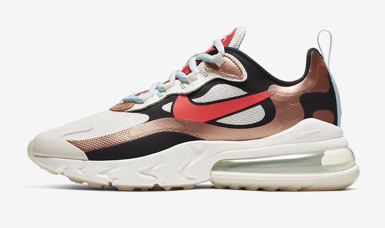 Nike air max 270 react metallic bronze red