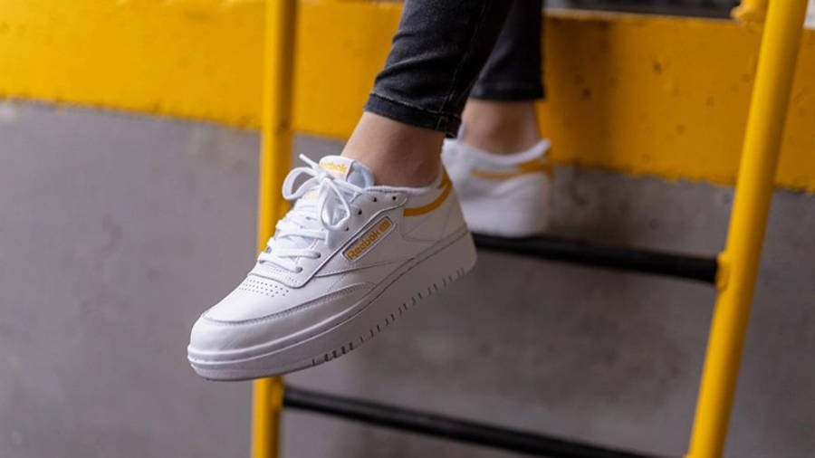 reebok club c double yellow