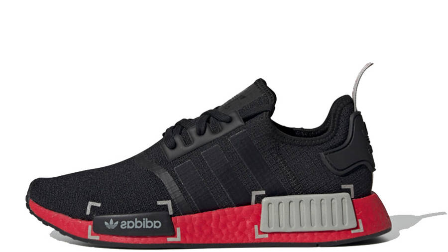 nmd all black with red