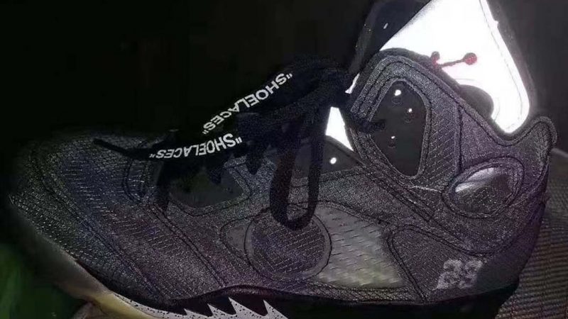 First Look At The Off-White x Air Jordan 5 "Black Metallic"