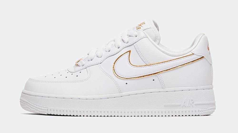 nike air force 1 white metallic gold