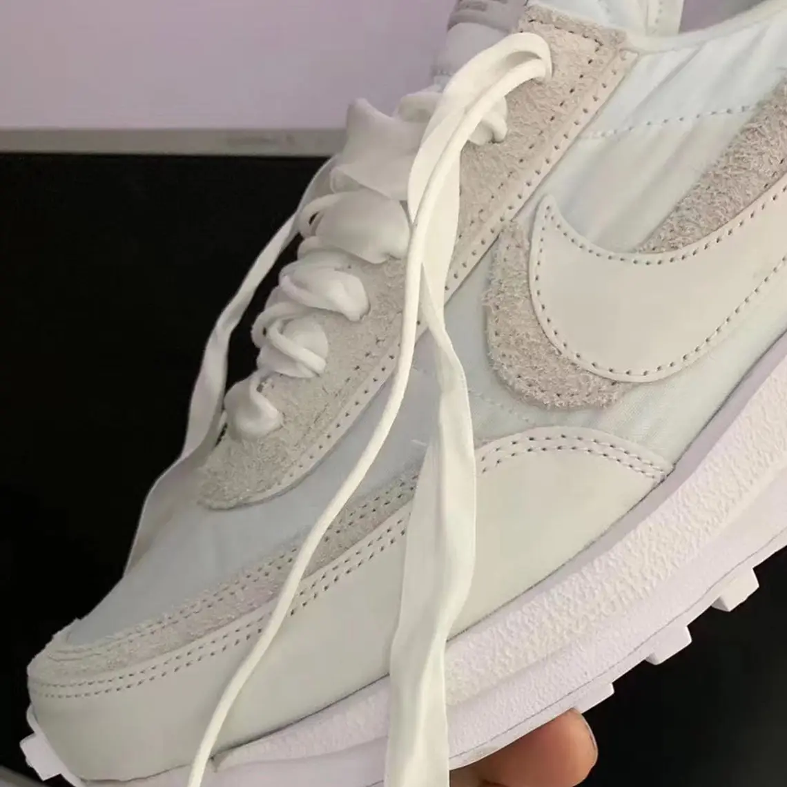 Get Ready For This Premium, Triple White sacai x Nike LDWaffle