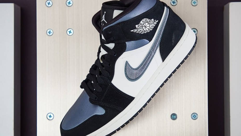 Cop The NEW Jordan 1 Mid Satin "Grey Toe" AJ1 Mid Satin Grey Toe