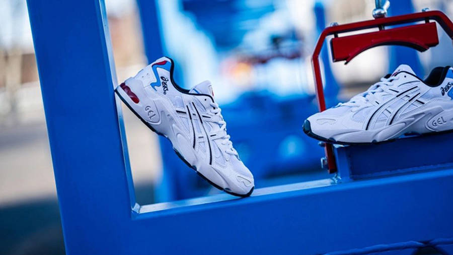 ASICS GEL-Kayano 5 White Red 1021A280-100 side