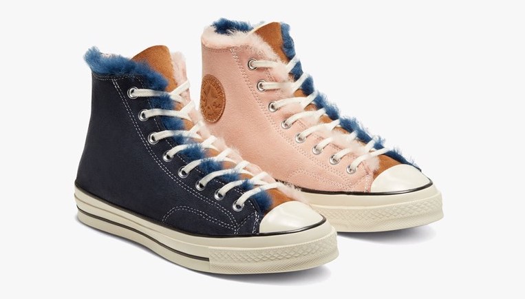 Converse Chuck 70 Hi Shearling.pink blue