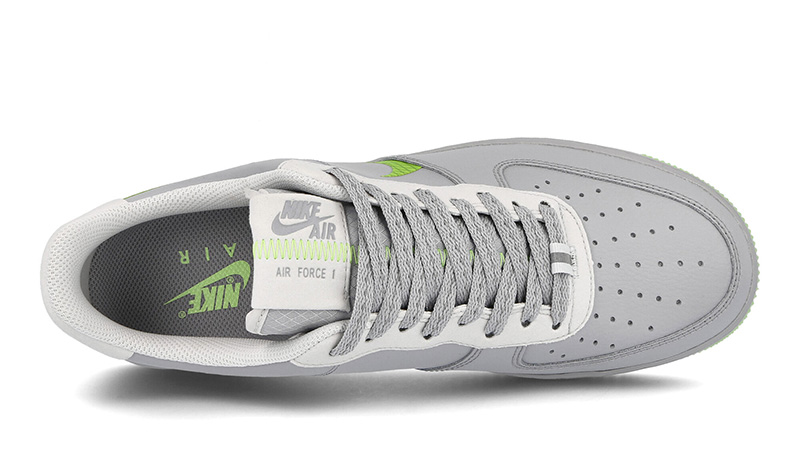 lime green and grey air force ones