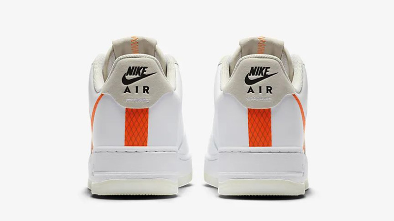 white air force with orange tick