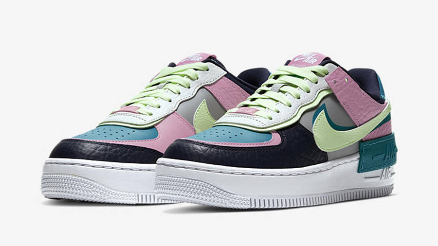 nike air force 1 shadow trainers in grey and pastel