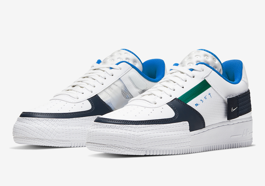 Nike Air Force 1 Type White Blue front