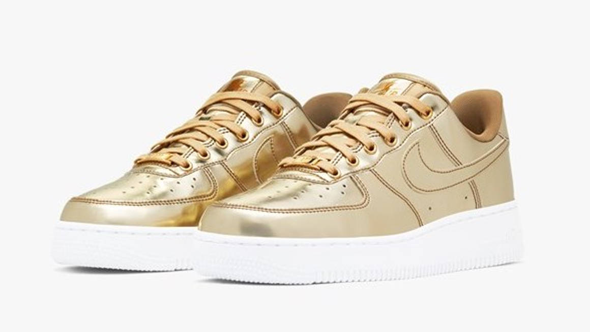 air force 1 white metallic gold