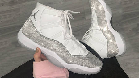 A Closer Look At The Nike Air Jordan 11 Retro In Silver Glitter A Closer Look At The Nike Air Jordan 11 Retro In Silver Glitter