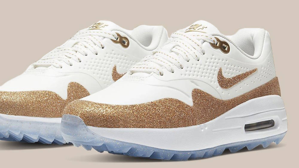 Nike Air Max 1 x Swarovski gold white copy Nike Air Max 1 x Swarovski gold white copy