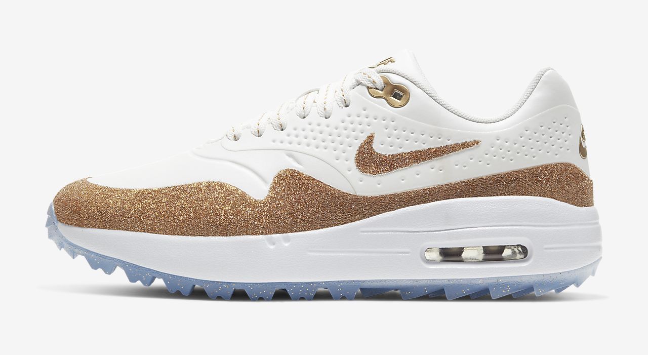 Nike Air Max 1 x Swarovski gold white.