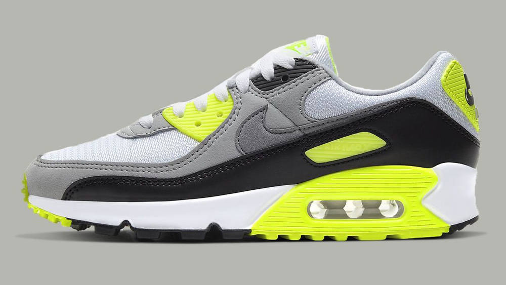Nike Air Max 90 White Volt side copy Nike Air Max 90 White Volt side copy
