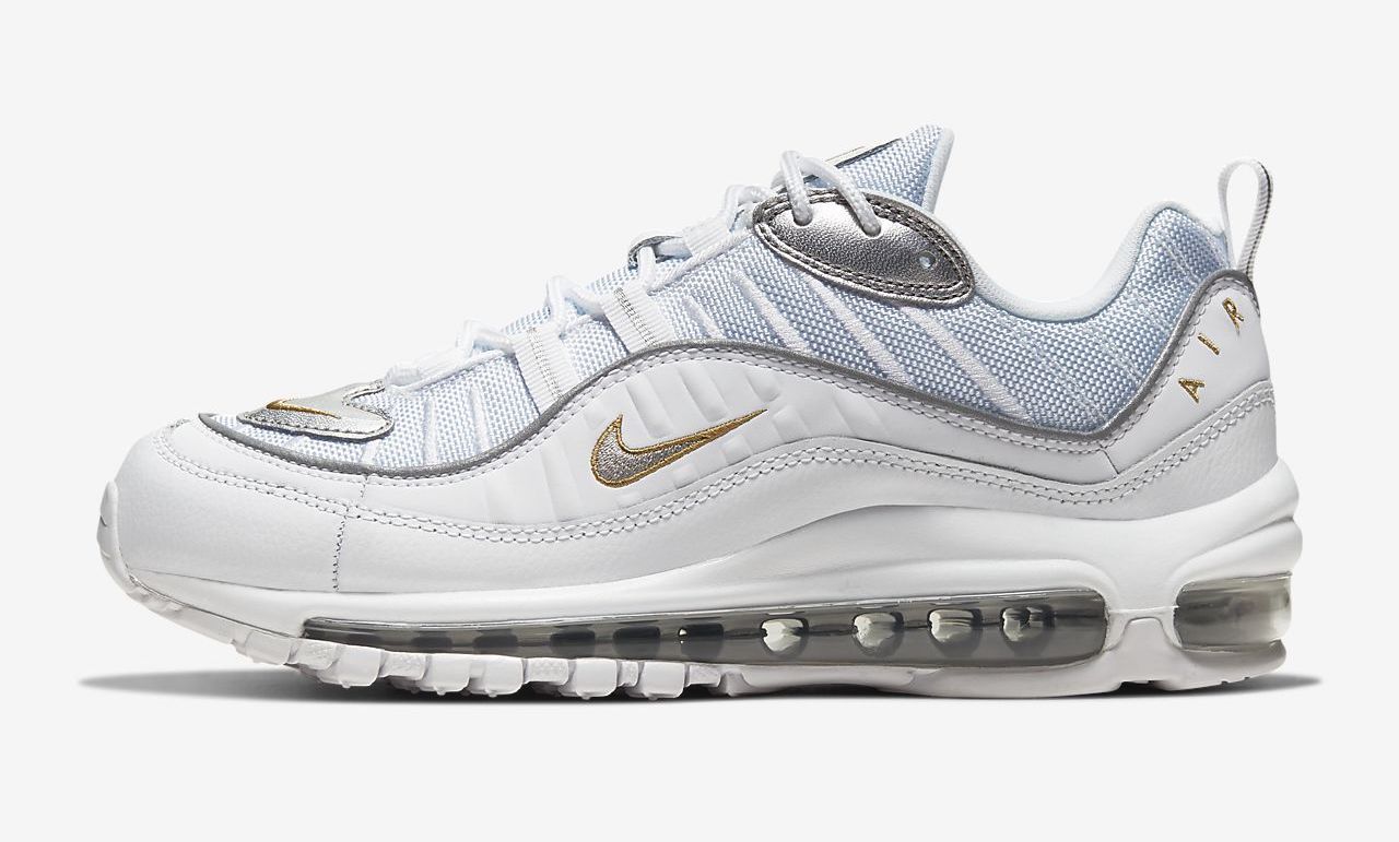 Nike Air Max 98 White Metallic silver