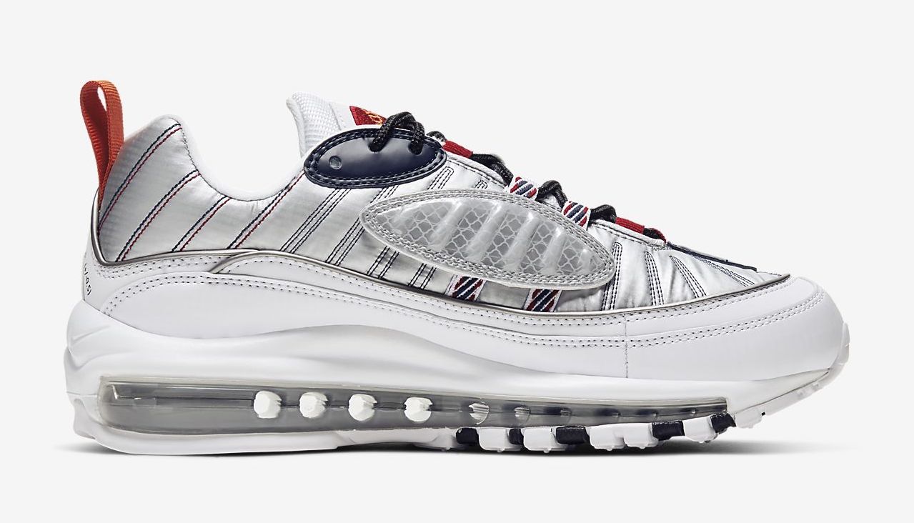 Nike Air Max 98 premium white silver red