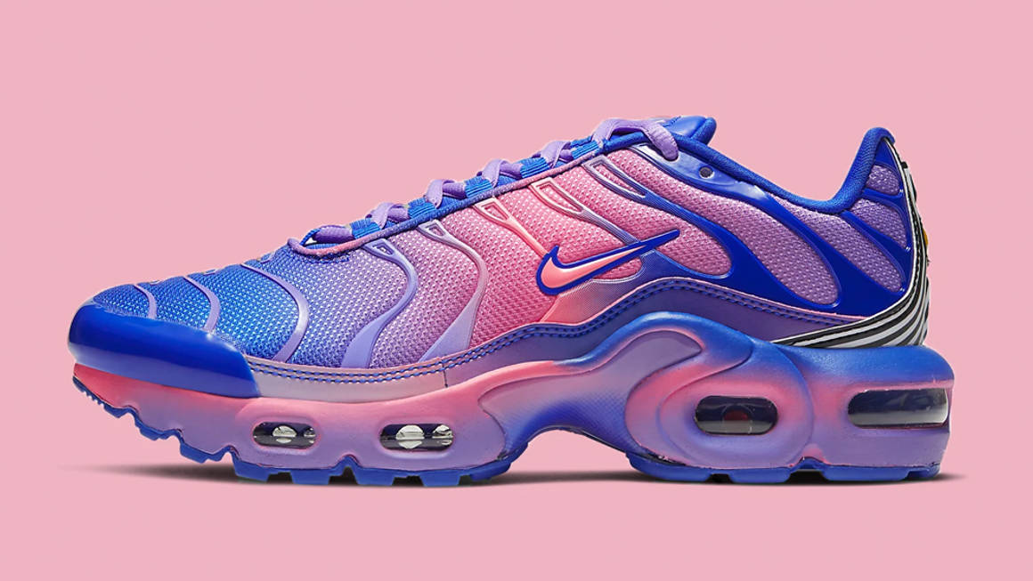 purple and blue air max plus