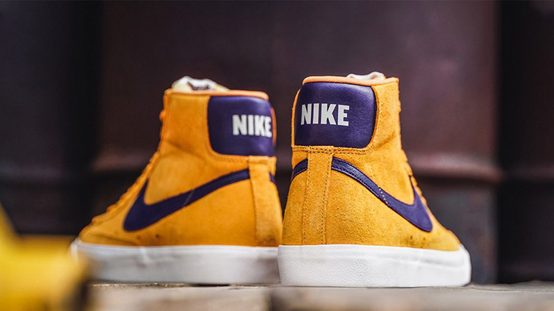 blue and yellow nike blazers