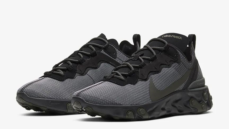 All black nike react element best sale