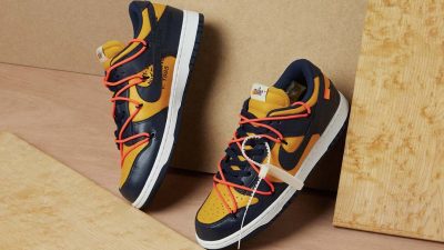 Off-White x Nike Dunk Low University Gold