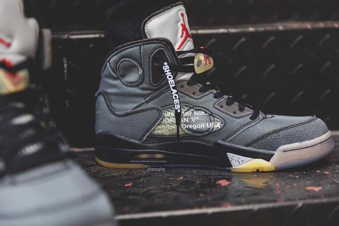 Off-White x Air Jordan 5 "Black Metallic"