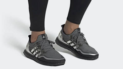 adidas Ultra Boost Metallic Silver Black EG8103 on foot