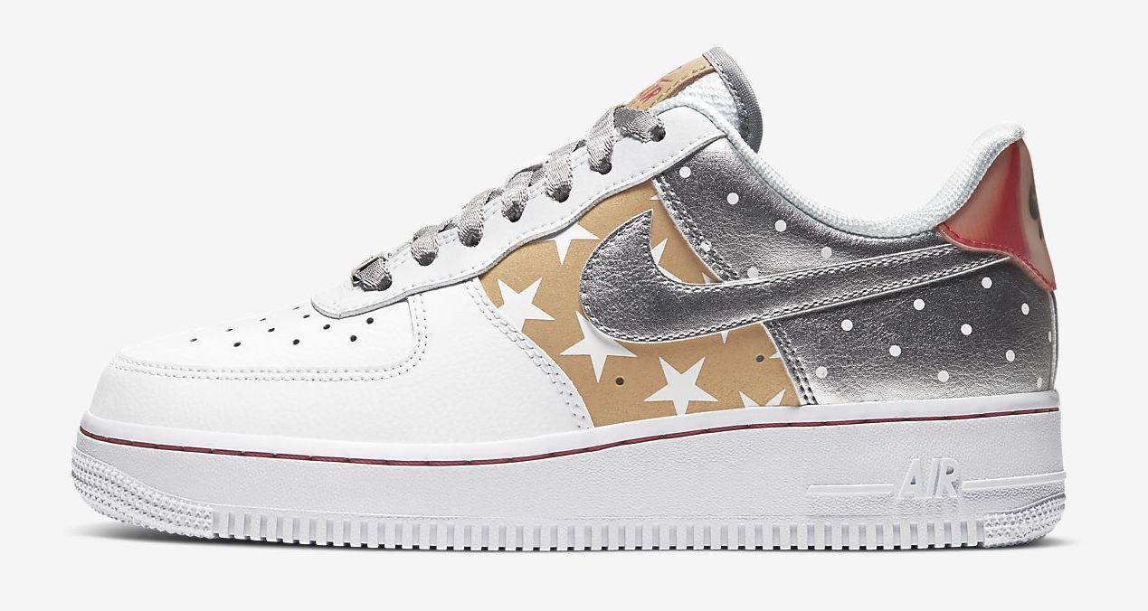 air force 1 07 white. metallic silver