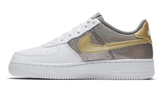 nike air force 1 baby dragon white gold.