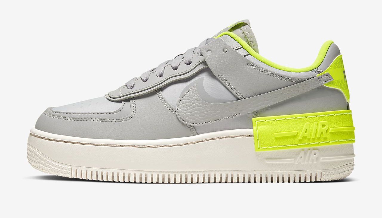 nike air force. 1 shadow grey volt