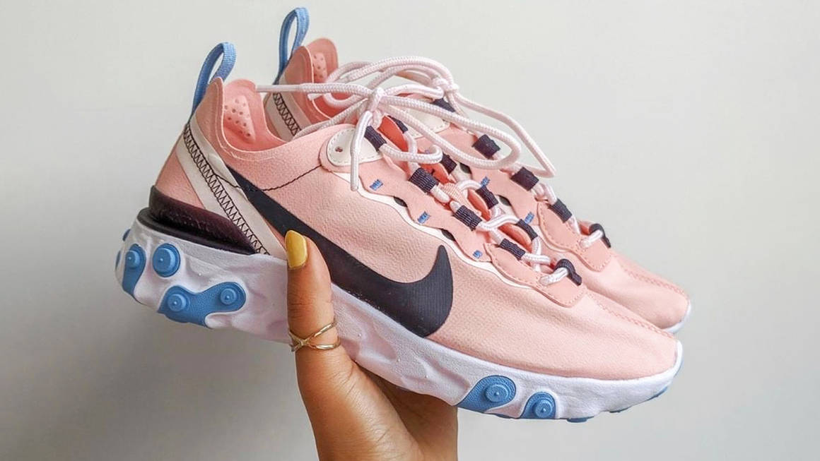 nike react element 55 pink and blue