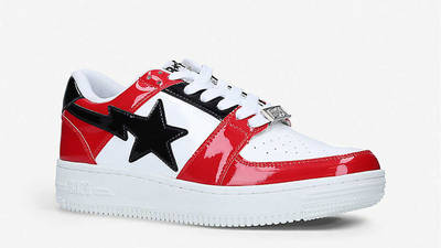 a bathing ape bapesta patent red