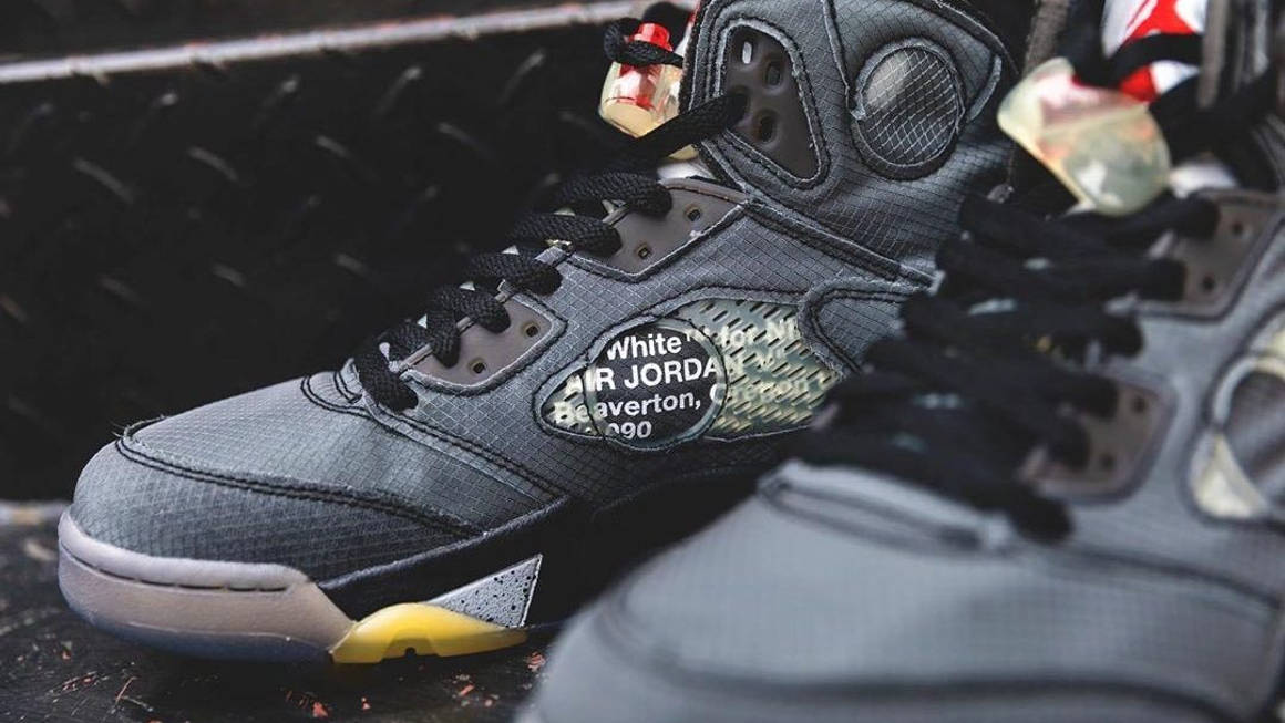 jordan 5 off white black light