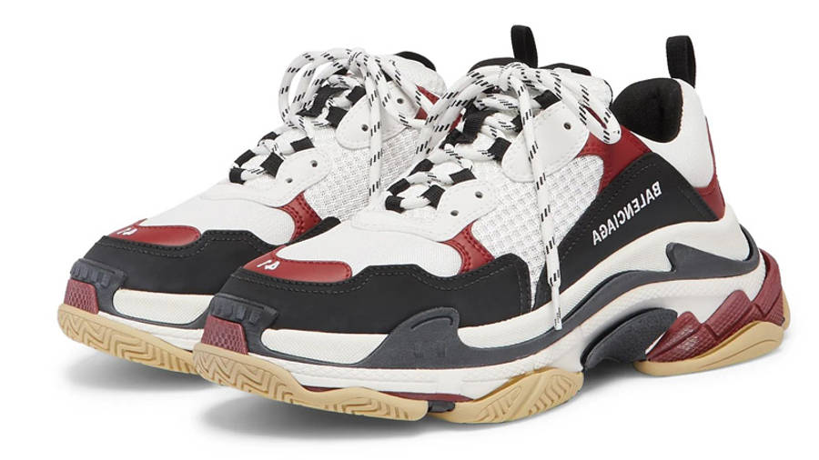 balenciaga triple s white and black